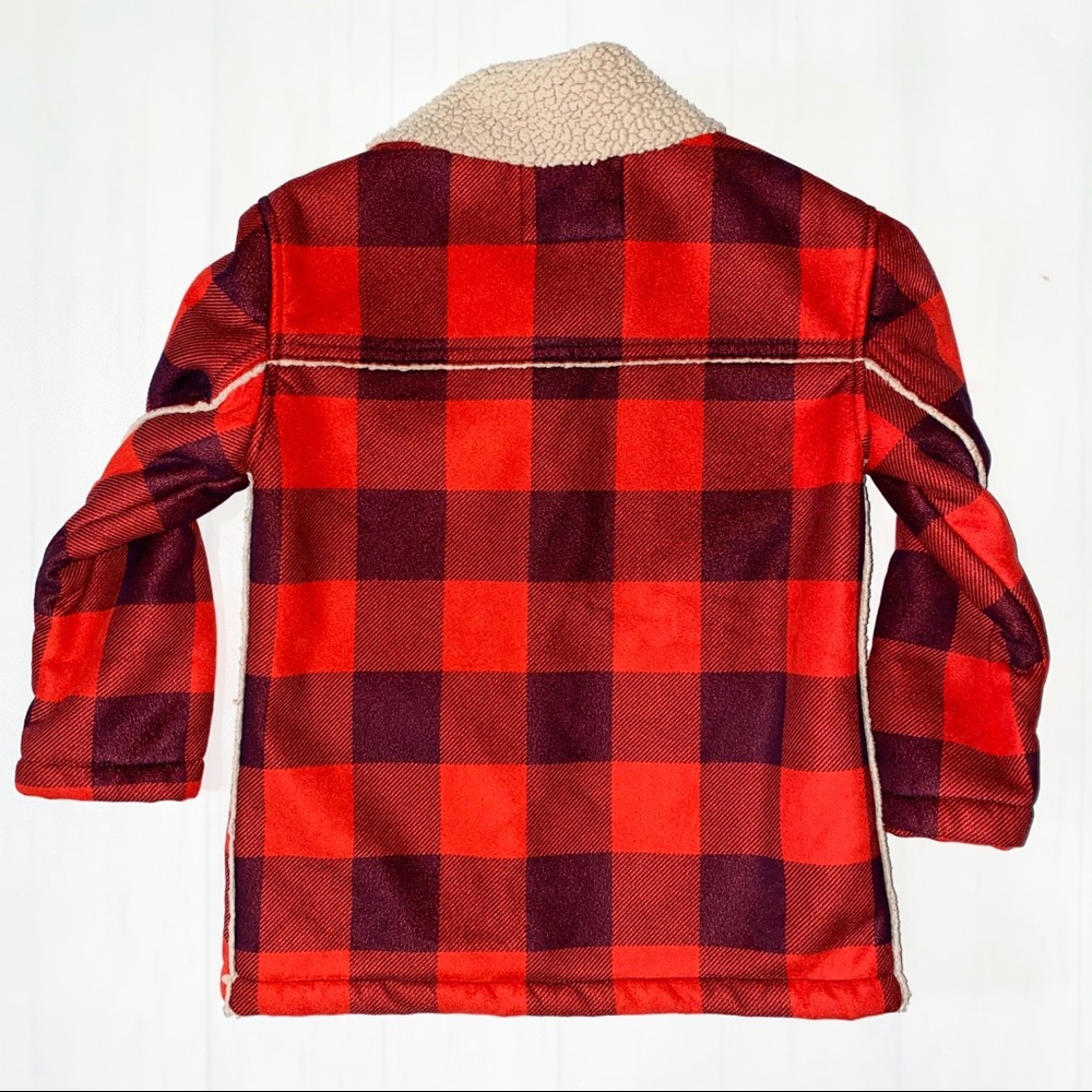 SOLD! Hayley faux shearling plaid coat boys 5T - Picture 4 of 4